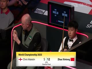 24-25赛季斯诺克世锦赛四分之一决赛 赵心童13-5克里斯·韦克林（第三阶段） 20250430海报