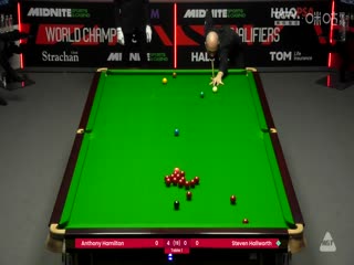 斯诺克世锦赛资格赛96进64  安东尼·汉密尔顿8-0斯蒂芬·霍尔沃斯（第一阶段） 20250411海报