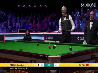 斯诺克英锦赛正赛16进8轮次 尼尔·罗伯逊6-1吴宜泽 20251203海报